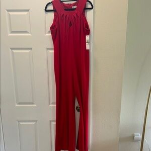 Calvin Klein Red Wide-Leg Jumpsuit